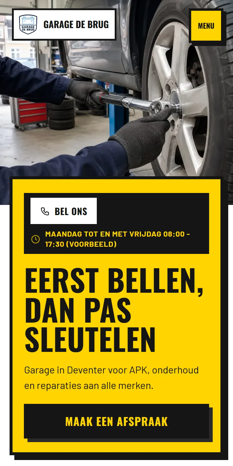 Studio Uitgesproken: een voorbeeldsite op een telefoon